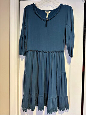 Women’s Matilda Jane Hold The Key Knit Dress Blue Midi Size Medium